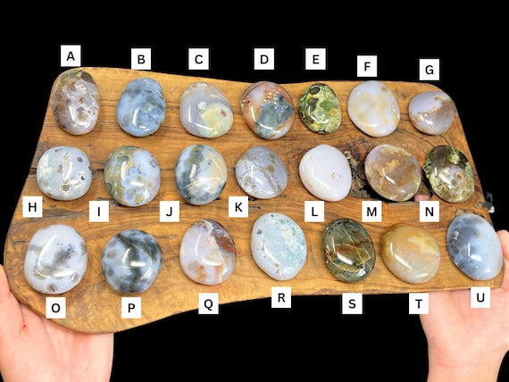 RARE 8th Vein Ocean Jasper Hand Polished Stones: Choose EXACT Specimen Shown ('B' Grade, Polished Ocean Jasper, Ocean Jasper Palm Stones)