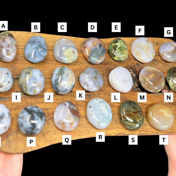 RARE 8th Vein Ocean Jasper Hand Polished Stones: Choose EXACT Specimen Shown ('B' Grade, Polished Ocean Jasper, Ocean Jasper Palm Stones)