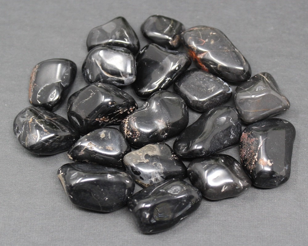 Black Onyx Tumbled Stones Choose How Many Pieces ('A' Grade, Tumbled