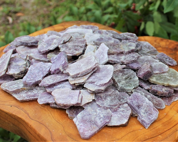 Small Lepidolite Slabs & Slices: Choose Ounces or lb Wholesale Bulk Lots (Lepidolite Flat Books, Lepidolite Slice, Rough Lepidolite Leaves)