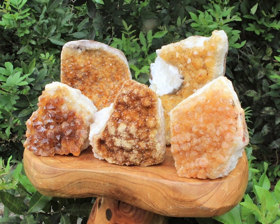 Citrine Cut Base Clusters, CLEARANCE Quality Crystal Quartz Geodes "B" Grade - Choose Size (Flat Base Cluster, Free Standing Citrine)