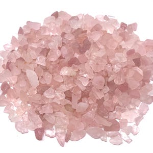 Rose Quartz Semi Tumbled Gemstone Mini Chips 5 - 15 mm: Choose Ounces or lb Loose Wholesale Bulk Lots (&#39;A&#39; Grade Rose Quartz Chips)