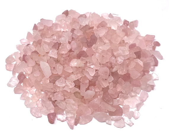 Rose Quartz Semi Tumbled Gemstone Mini Chips 5 - 15 mm: Choose Ounces or lb Loose Wholesale Bulk Lots ('A' Grade Rose Quartz Chips)