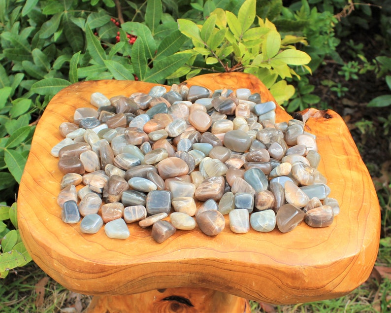 Black Moonstone Tumbled Stones: Choose How Many Pieces Premium Quality 'A' Grade 50