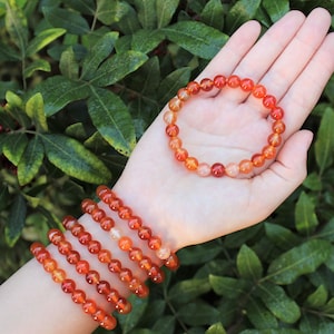 Carnelian Crystal Bead Bracelet