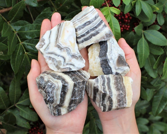 LARGE Rough Natural Zebra Calcite, 2 - 3": Choose How Many Pieces (Premium Quality 'A' Grade)