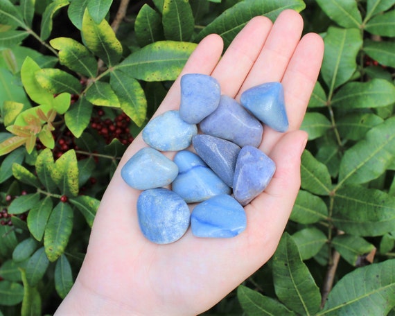 Blue Quartz Tumbled Stones: Choose How Many Pieces (Premium Quality 'A' Grade)