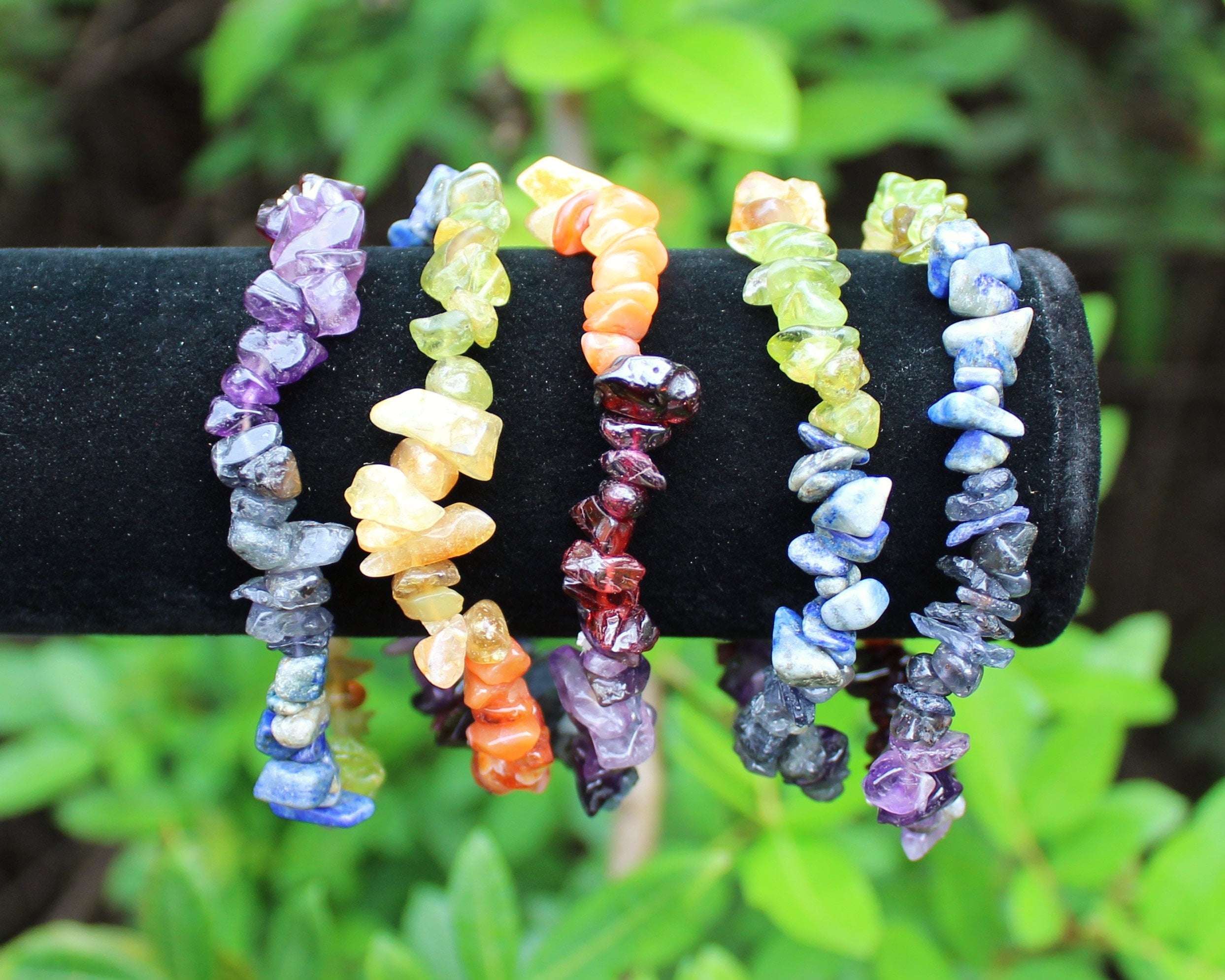 Gemstone chip bracelet deals