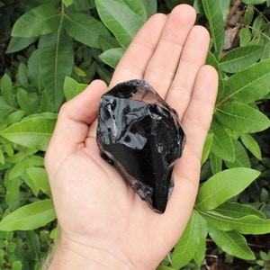 LARGE Rough Black Obsidian Natural Stones, 2 - 3": Choose How Many Pieces (Premium Quality 'A' Grade Raw Black Obsidian Crystals)