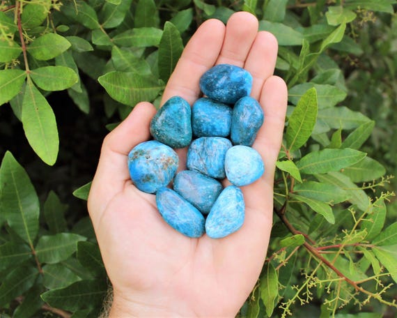 Blue Apatite Tumbled Stones: Choose How Many Pieces ('A' Grade Apatite Crystals)