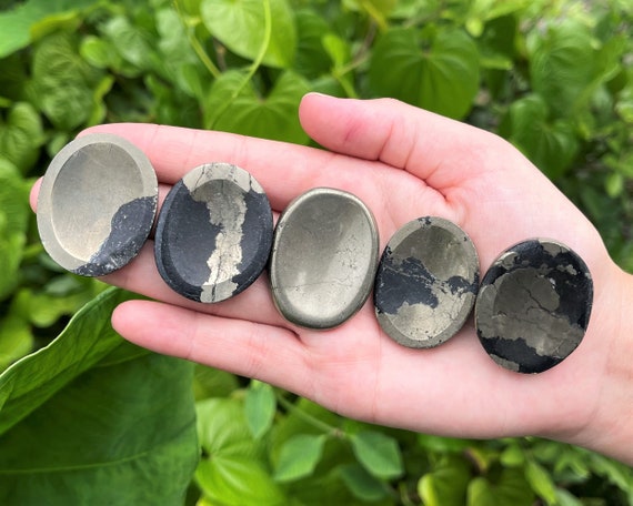 Pyrite Worry Stone - Choose How Many (Smooth Polished Pocket Stone, Pyrite Palm Stone, Pyrite Crystal)