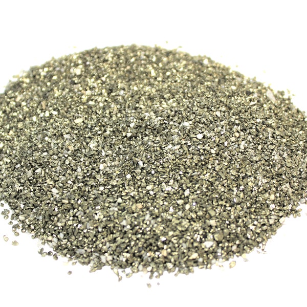 PYRITE Sand, Mini Chips 1 - 4 mm: Choose Ounces or lbs Loose Wholesale Bulk Lots (Fine Crushed Pyrite Crystals)