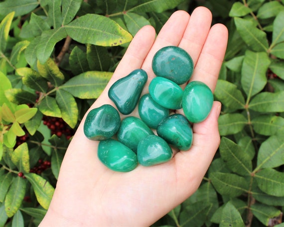 Green Agate Tumbled Stones Choose How Many Pieces premium Quality A Grade Etsy