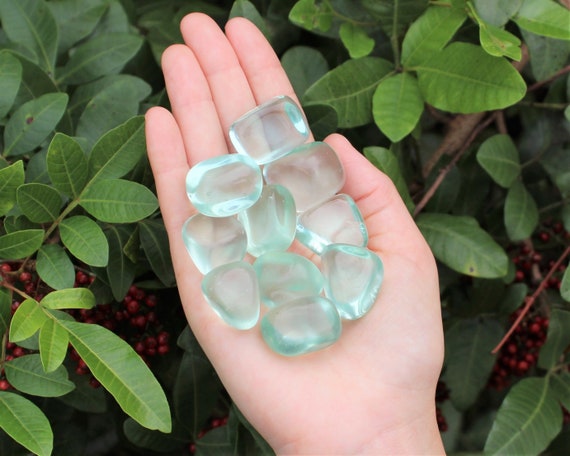 Blue Aqua Obsidian Tumbled Stone: Choose How Many Pieces (Premium Quality 'A' Grade, Aqua Obsidian)