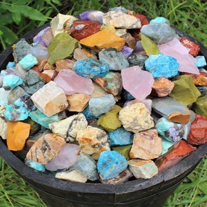 3 lb Bulk Lot Rough Natural Africa Mix 'A' Grade Stones - Beautiful Assortment for Tumbling, Polishing, Cabbing, Cutting, Wire Wrapping etc.