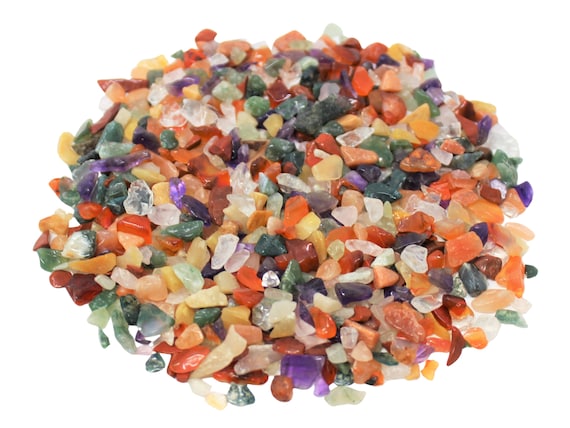 Assorted Gemstone Semi Tumbled Chips 3 - 10 mm: Choose Ounces or lb Loose Wholesale Bulk Lots (Tiny Crystals for Crafting, Jewelry Making)