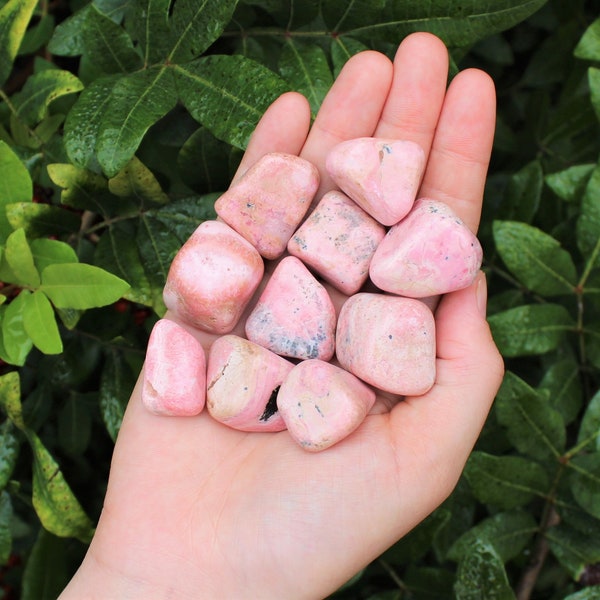 Rhodonite Tumbled Stones: Choose How Many Pieces (Premium Quality 'A' Grade)