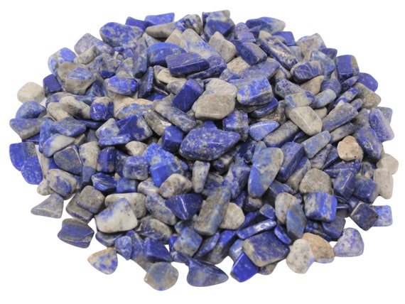 Lapis Semi Tumbled Gemstone Mini Chips 5 - 15 mm: Choose Ounces or lb Loose Wholesale Bulk Lots ('A' Grade, Lapis Chips, Lapis Lazuli Chips)