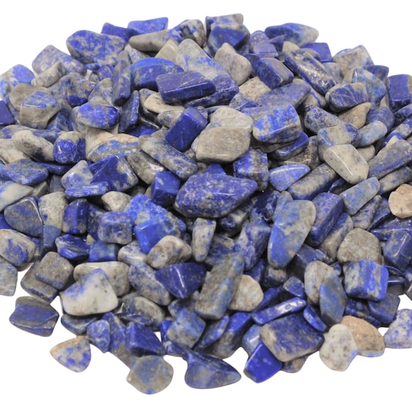 Lapis Semi Tumbled Gemstone Mini Chips 5 - 15 mm: Choose Ounces or lb Loose Wholesale Bulk Lots ('A' Grade, Lapis Chips, Lapis Lazuli Chips)