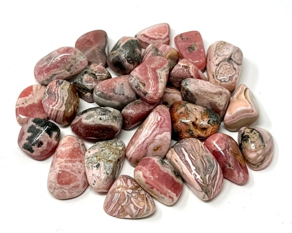 Rhodochrosite Tumbled Stones: Choose Ounces or lb Bulk Wholesale Lots (Premium Quality 'A' Grade)