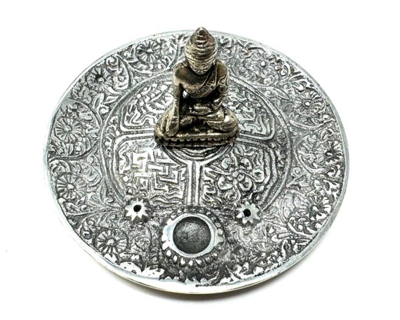 Aluminium Tibetan Buddha Incense Burner Holder for Cones & Sticks