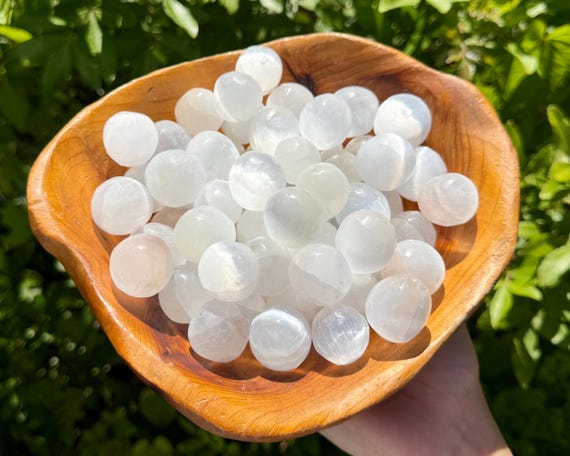 Selenite Tumbled Stones - Choose Ounces or lb Bulk Wholesale Lots ('A' Grade Selenite Crystals)