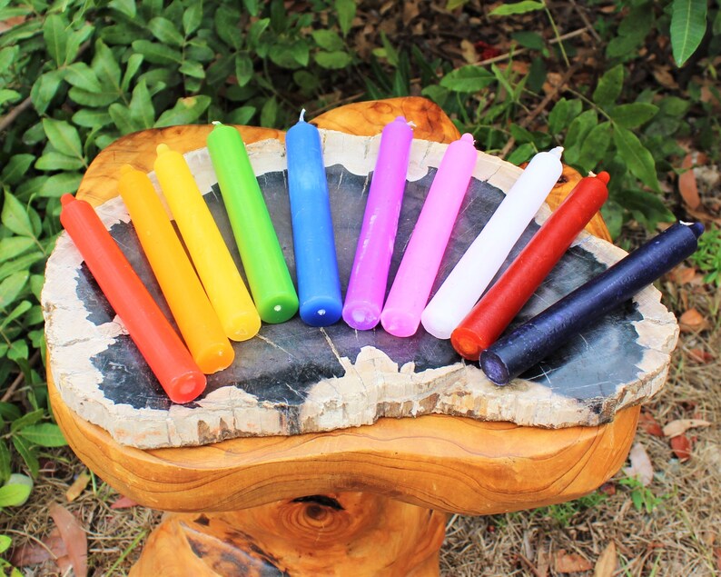 Set of 10 LARGE 6 Candles 10 Color Mixed Assortment Great Value, Long Burn Time afbeelding 9