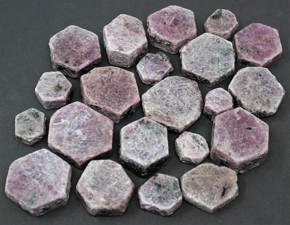 Ruby Corundum / Natural Ruby / Ruby Hexagon Crystals: Choose Ounces or lb Bulk Wholesale Lots (Premium Quality 'A' Grade)