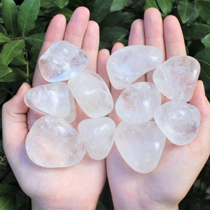 LARGE Clear Quartz Tumbled Stones: Choose How Many Pieces ('A' Grade, Tumbled Clear Quartz)