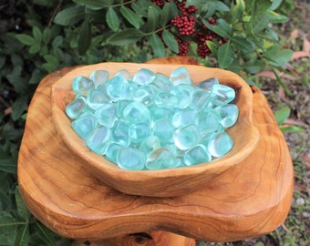 Blue Aqua Obsidian Tumbled Stone: Choose Ounces or lb Bulk Wholesale Lots ('A' Grade)