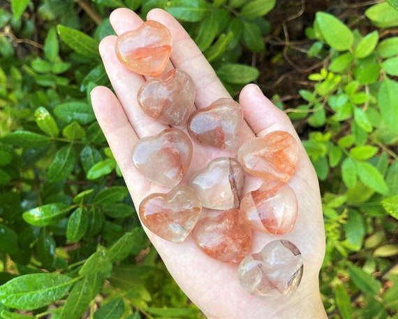 Hematoid Quartz Heart 1 - 1.25" - Chose How Many ('A' Grade Fire Quartz Hearts, Red Healer)