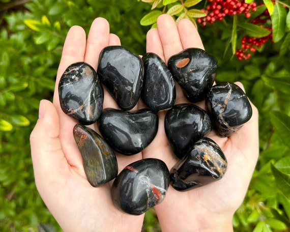LARGE Black Onyx Tumbled Stones, 1.5 - 2.5": Choose How Many Pieces (Premium Quality 'A' Grade Black Onyx Crystals)
