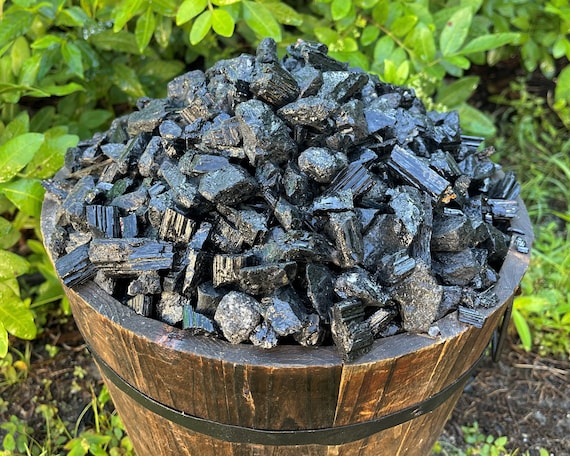 CLEARANCE Black Tourmaline Rough Natural Crystals 'B' Quality: Wholesale Bulk Lots (Crazy CHEAP Rough Black Tourmaline, Raw Tourmaline)