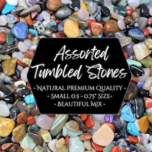 Small Assorted Tumbled Stones, 0.5 - 0.75&quot; Size: Choose Ounces or lbs Wholesale Bulk Lots (Premium Quality Assorted Mixed Crystals)