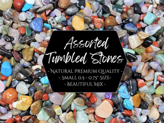 Small Assorted Tumbled Stones, 0.5 - 0.75" Size: Choose Ounces or lbs Wholesale Bulk Lots (Premium Quality Assorted Mixed Crystals)