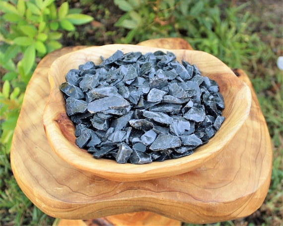 Black Obsidian Rough Natural Crystal Chips, 0.5" - 1.25": Choose Ounces or lb Wholesale Bulk Lots (Raw Black Obsidian Crystals)