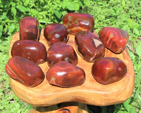 Carnelian Power Stones, Therapy Stone, EXTRA Large Palm Stone (Premium Quality 'A' Grade Natural Polished Carnelian Crystals)