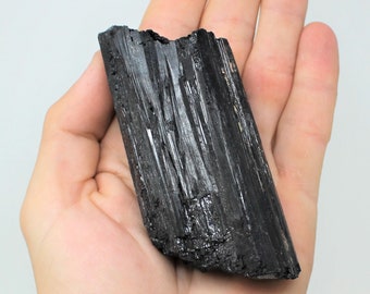 EXTRA LARGE Natural Black Tourmaline Logs, 5 - 7 oz ('A' Grade Raw Tourmaline Crystals)