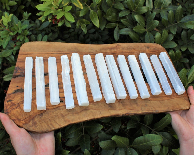 5' Selenite Sticks / Blades: CHOOSE How Many Pieces! (Selenite Logs, Crystal Wands, Crysal Healing, Mediation, Reiki, Grid Work, Chakra) 