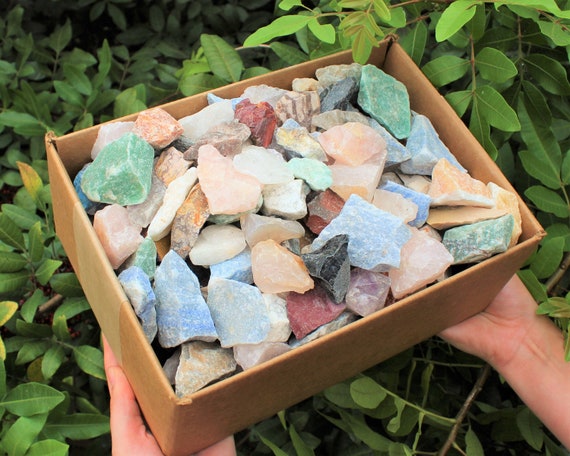 Garden Mix Crystals - Crazy Cheap WHOLESALE Bulk Lots!!! 7 lb, 15 lb, or 25 lb Box - Natural Rough Quartz, Jaspers, Agates, Calcites & More!
