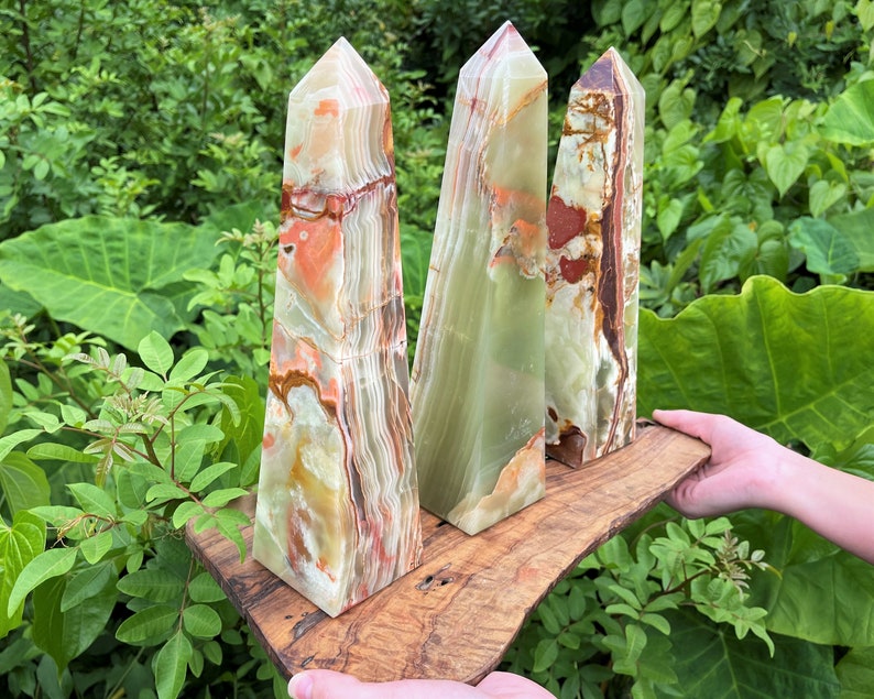JUMBO Green Onyx Crystal Obelisk