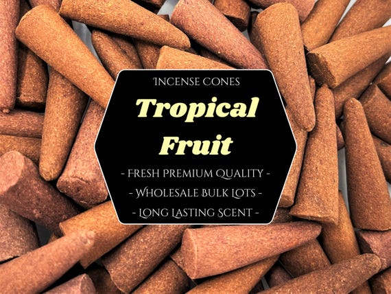 TROPICAL FRUIT Incense Cones: Choose 10, 20, 50, 100 or 200 Bulk Lots