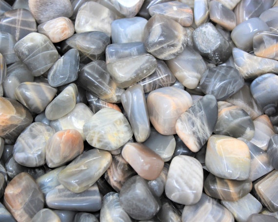 Black Moonstone Tumbled Stones: Choose Ounces or lb Bulk Wholesale Lots (Premium Quality 'A' Grade)
