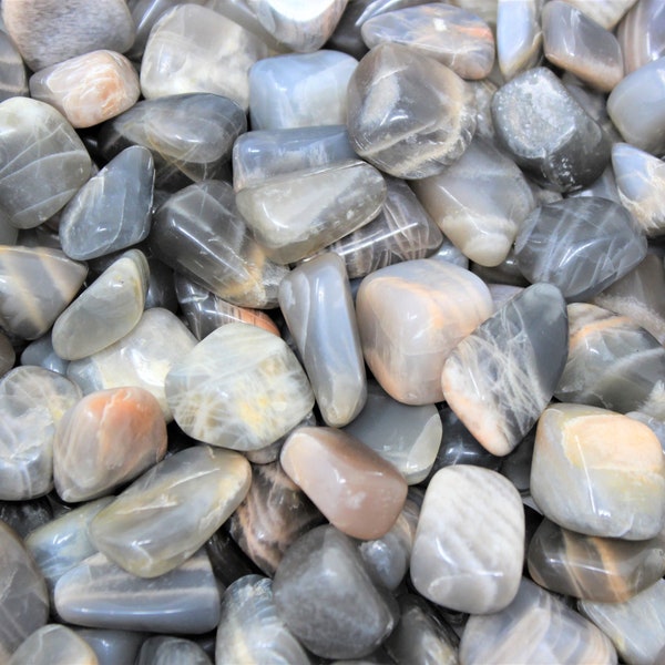 Black Moonstone Tumbled Stones: Choose Ounces or lb Bulk Wholesale Lots (Premium Quality 'A' Grade)