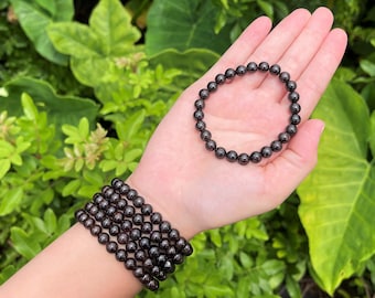 Garnet Bead Bracelet - 8mm Crystal Bracelet - Genuine Gemstone Jewelry Gift for Her