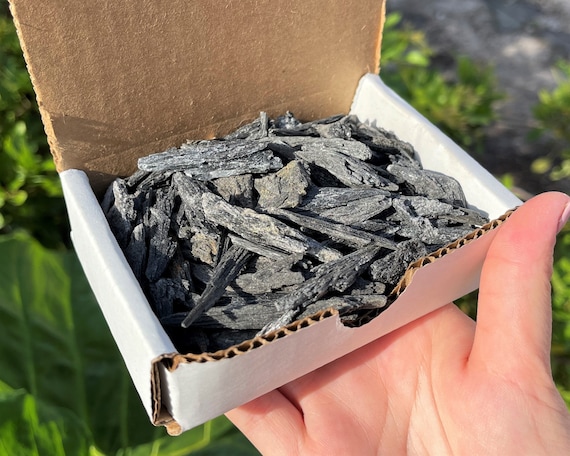 Black Kyanite Shards 1/2 lb Box Lot - Clearance Natural Black Kyanite Blades, Shards and Pieces