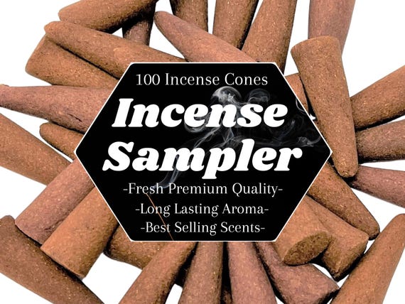 100 Incense Cones Bulk Variety Set - 10 Packs of 10 Cones - 10 Different Scents (Best Selling Most Popular Incense Cone Sampler Kit)
