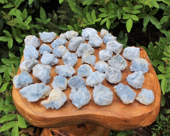 Natural Small Celestite Clusters - Bulk Wholesale Lots Choose Ounces or lbs ('A' Grade, Celestite Geode, Celestite Cluster, Blue Celestite)