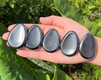 Hematite Worry Stone - Choose How Many (Smooth Polished Hematite Crystal Palm Stones)