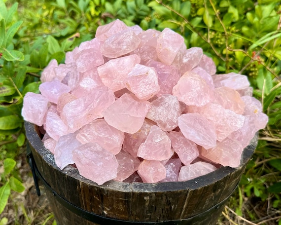 Rose Quartz Rough Natural Stones: Choose Ounces or lb Bulk Wholesale Lots (Premium Quality 'A' Grade)